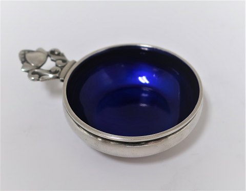 Georg Jensen. König, Salz Keller mit Blau Emaille. Sterling (925).