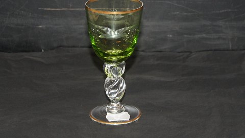 White wine glass Green # Seagull glass from Lyngby Glasværk.
