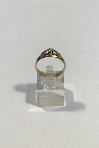 Dansk 14K Guld Ring m Diamant