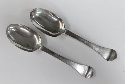 Jens Jacobsen Hoff. Silver Rat Tail Spoons (830). Bridal Spoons. Produced 1738. 
Length 19 cm