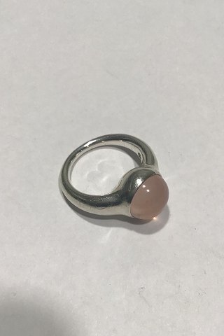 Georg Jensen Sterling Sølv Ring No 453 Rosa Droplet Rosa Quartz