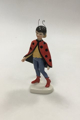 Royal Copenhagen Fastelavnsfigur af barn udklædt som mariehøne No 044