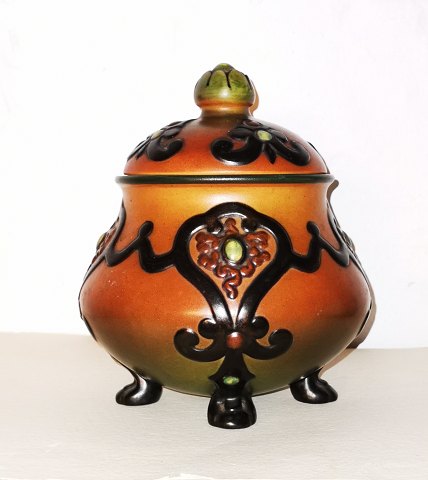 Lidded jar on three feet from P. Ipsen, Copenhagen