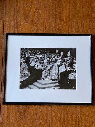 Vintage foto af kroningen af dronning Elizabeth II af England i 1953, 
sort-hvidt, gelatine silver