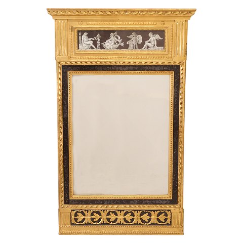 Late Gustavian gilt fireplace mirror. Sweden circa 
1780-1800. 113x65cm