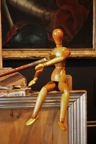 Dekorativ , gammel croquis mannequin dukke i træ…