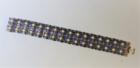 Norway. Willy Winnaess. Sterling bracelet with enamel. Length 19 cm.