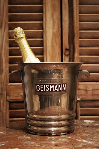 Gammel fransk champagnekøler i forsølvet metal 
fra Champagnehuset "Geismann"...