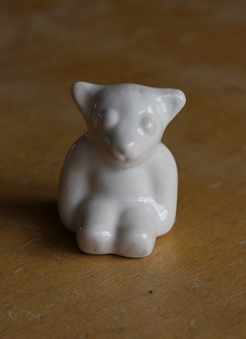 Hjorth Danish ceramics, bear figurines of white glaze