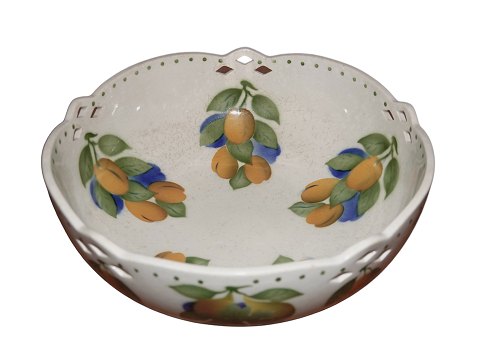 Aluminia 
Large fruit bowl with pierced border