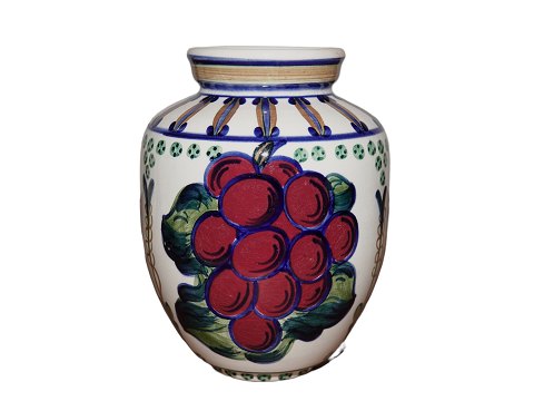 Aluminia 
Small vase with red plums