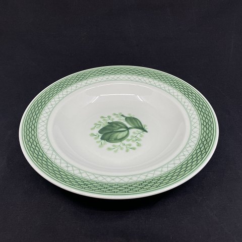Green Tranquebar deep plate, 23 cm.