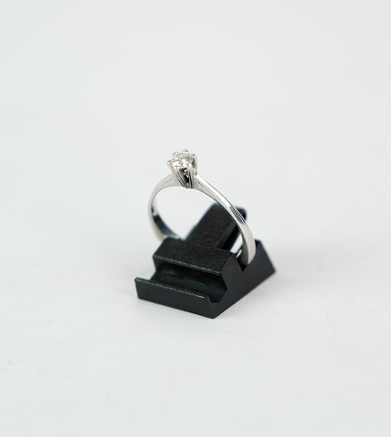 Prinsesse / solitaire ring, hvidguld, 14 karat,med 1 diamant,0,25 karat  Ring 
størrelse 57
Flot stand
