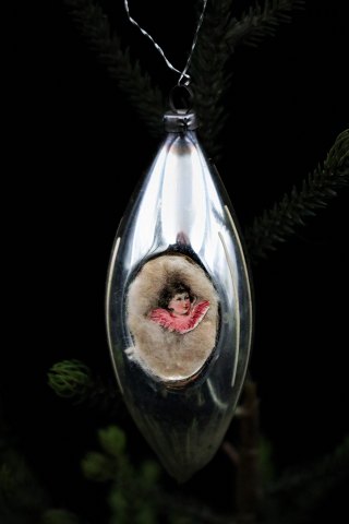 Gammelt glas juleornament / juletræspynt fra omkring 1920-50...