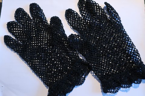 Vintage handsker strikkede hæklede
Sort
