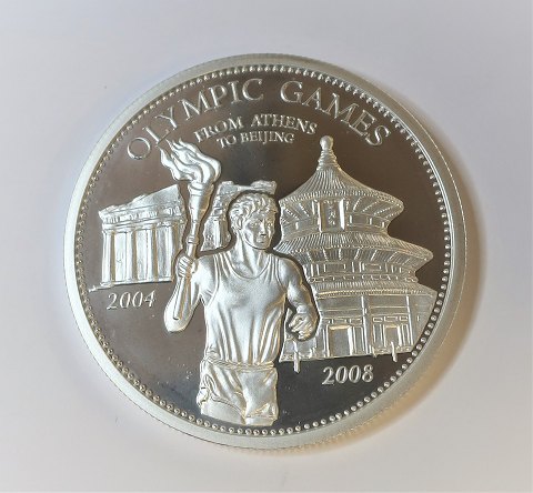 Laos. Olympiad 2008. Silver coin 1000 Kip from 2008. Diameter 38 mm.