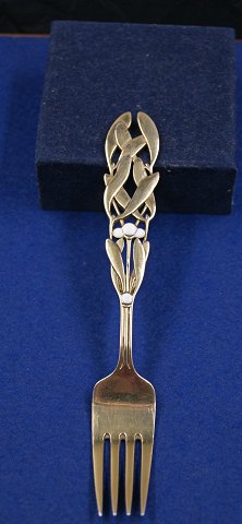 Michelsen Christmas fork 1941 of Danish gilt sterling silver