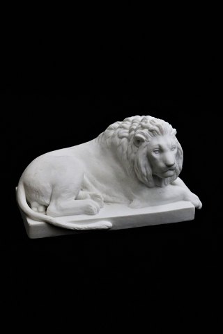 Royal Copenhagen løve i biskuit - uglaseret porcelæn fra ca. år 1860...