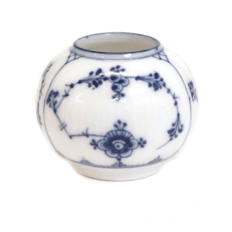 Royal Copenhagen blue fluted small vase. H: 5,5cm