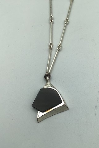 Lapponia Sterling Silver Ebony Necklace Björn Weckström