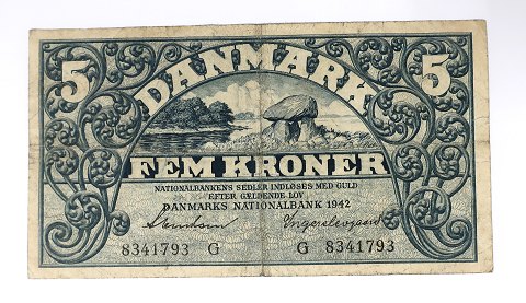 Denmark. Banknote DKK 5 1942 G.