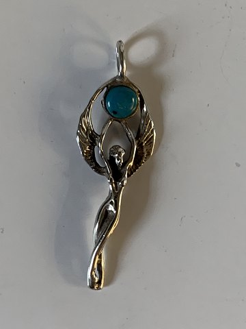 Pendant in silver with turquoise
stamped 925 p
Height 4.2 cm