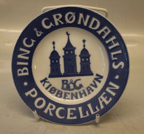 Bing & Grøndahl rundt porcelænsskilt 14.2 cm Bing & Grøndahls Porcelæn 
Kjøbenhavn