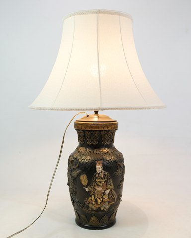 Kinesisk lampe, detaljeret udskæringer & motiv, 1920