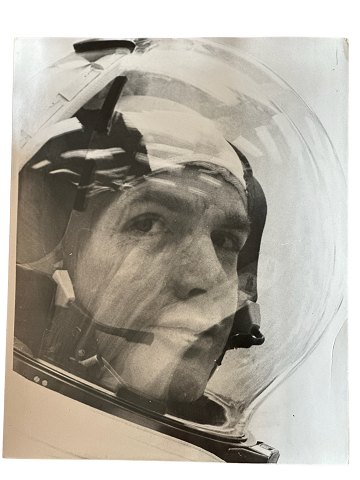 Originalt og sjældent foto af NASA-astronaut og kommandopilot på Apollo 9 
måne-missionen David R. Scott (1932- ). Taget i 1969, hvor Apollo 9 blev sendt 
afsted. Sort-hvidt pressefoto