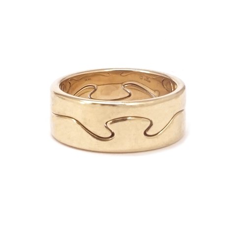 Georg Jensen 18kt gold fusion ring. Ringsize: 57