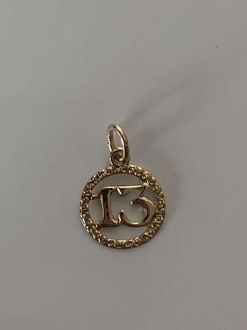 13 Pendant in #14 carat Gold