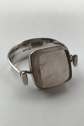 Georg Jensen Sterling Sølv Armring No. 203 + 203B Rutil Quartz Torun