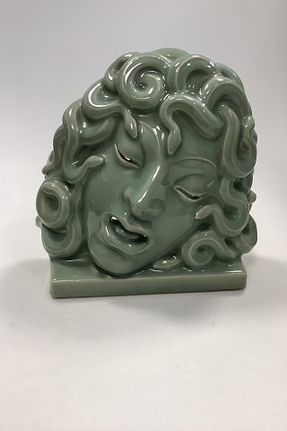 Royal Copenhagen Grøn Celadon Maske af Medusa No 2950, Hans Henrik Hansen 1927