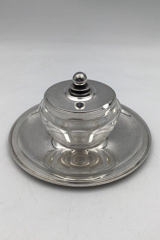 Georg Jensen Sterling Sølvlåg og Baccarat Krystal Confiture Glas samt underfad 
No. 600A