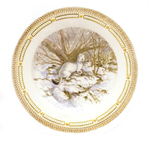 Fauna Danica plate by Royal Copenhagen 3549. 
"Putorius erminea". D: 25,5cm