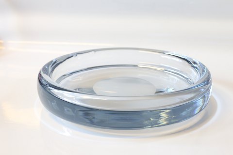 Beautiful glass dish from Holmegaard, in light blue solid glass.