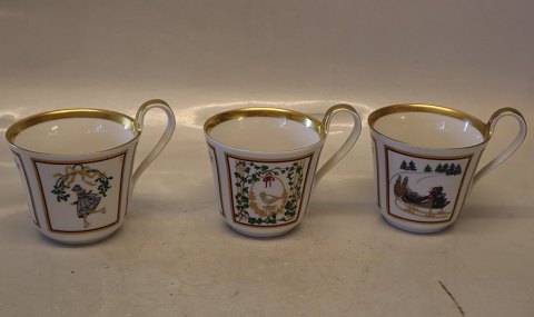 Christmas cups with high handle 9 cm & saucer 15.5 cm B&G Porcelain Holiday 
Collection