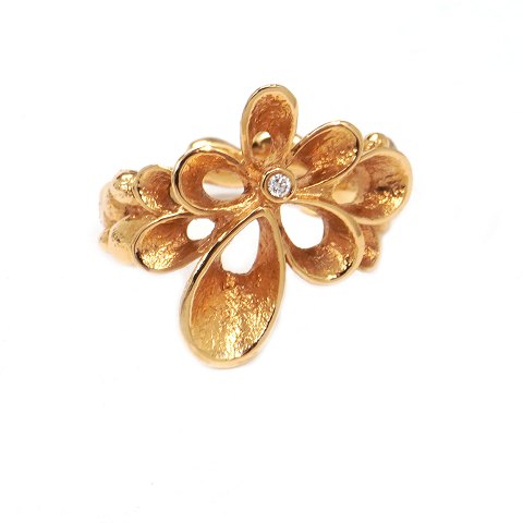 Per Borup Violina 14kt Gold Ring mit einem 
Brillanten von etwa 0,02ct. Ringgr. 56-57