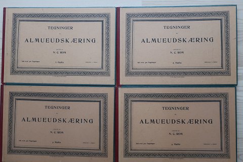 Tegninger til  almueudskæringUdgivet N. C. Rom Bog og Stentrykkeri Bind 1+2+3+4Sælges samlet som sæthard BachIn very good condition