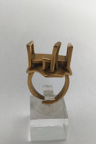 Georg Jensen Forgyldt Messing Seng / Stol Ring