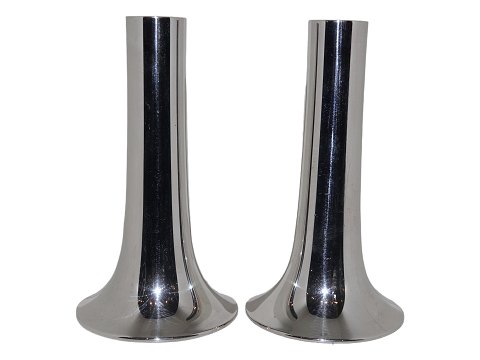 Georg Jensen sterling silverPair of Danish Modern candle light holder by Henning Koppel