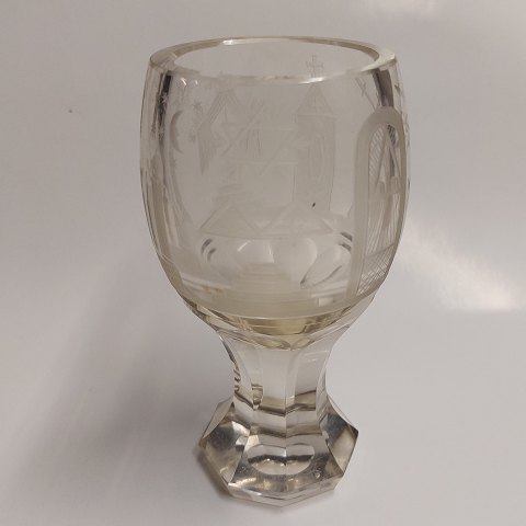 Masonic glass with engraved symbols