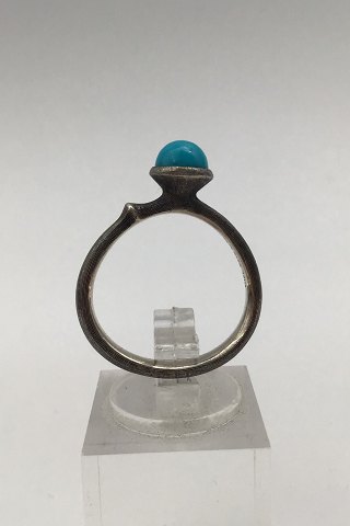 Ole Lynggaard Sterling Sølv Lotus Ring (Turkis)