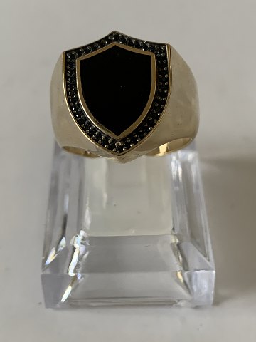 Herre ring med Sort Onyx 14 Karat Guld
Størrelse: 65,5