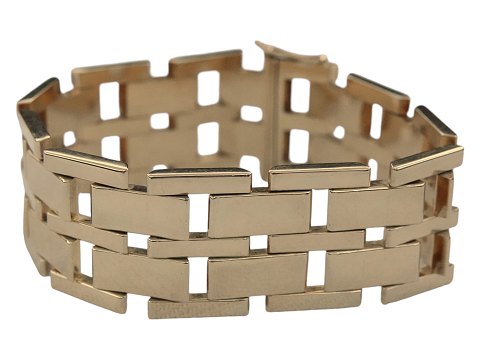 14 Carat goldWide Block bracelet