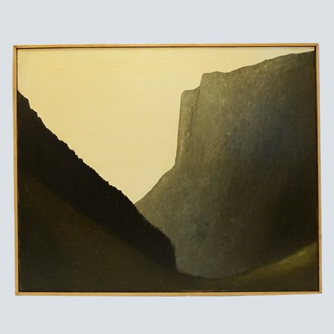 Albert Bertelsen; Oliemaleri "Fjeldkomposition" 1975
