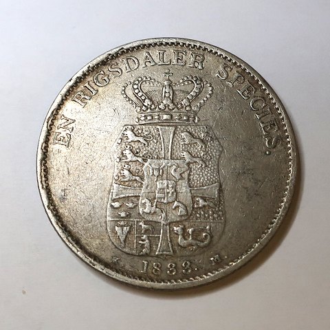 Denmark. Frederick VI. Silver 1 speciedaler 1833 KM