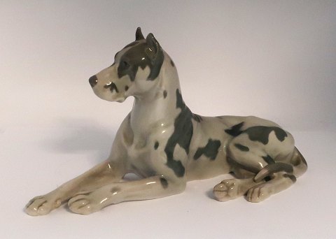 Bing & Grøndahl. Porcelænsfigur. Grand Danois. Model 1773. Længde 29 cm. ( 1 
sortering )