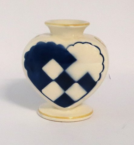Aluminia hjerte blå. Højde 7,5 cm.