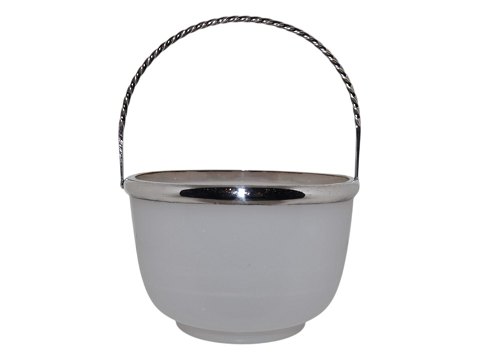 White opaline glass sugar bowl 19th. century